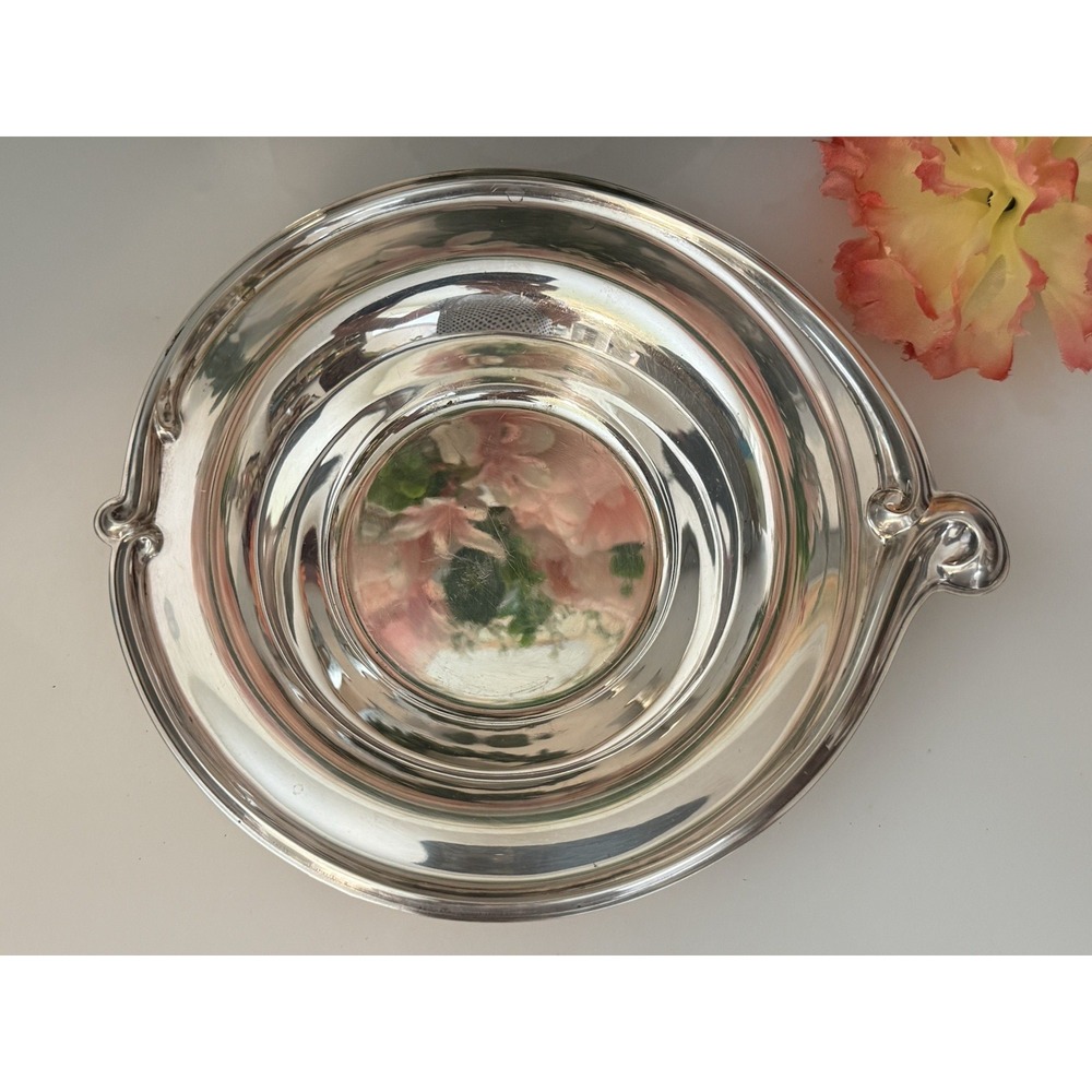 Vintage International Silver Co Cand Nut Trinket Sauce Dish Not Hallmarked 7"
